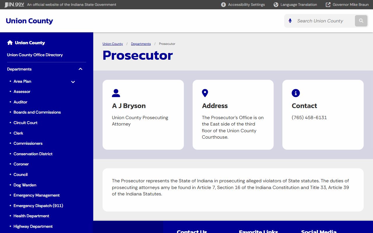 Union County arrest records and prosecutor court charges page