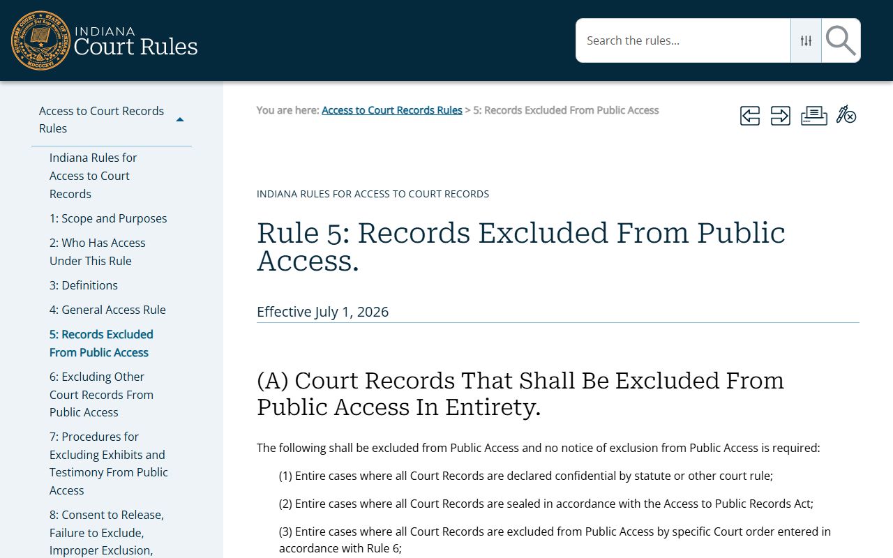 Union County arrest records restricted charge records Rule 5 source