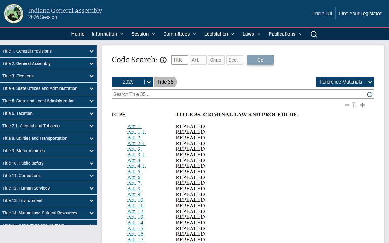 Union County court charges after arrest Indiana Code Title 35 source