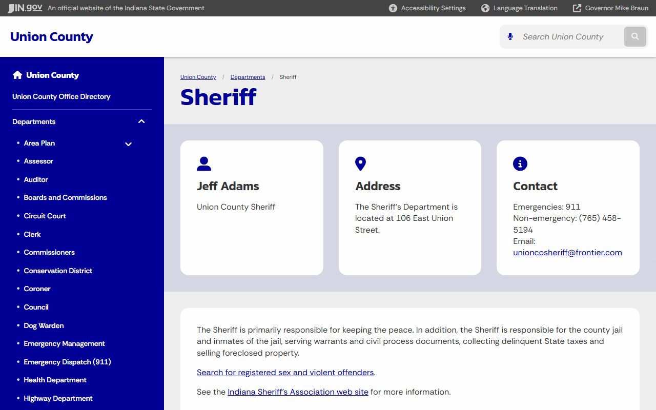 Union County inmate records sheriff jail source