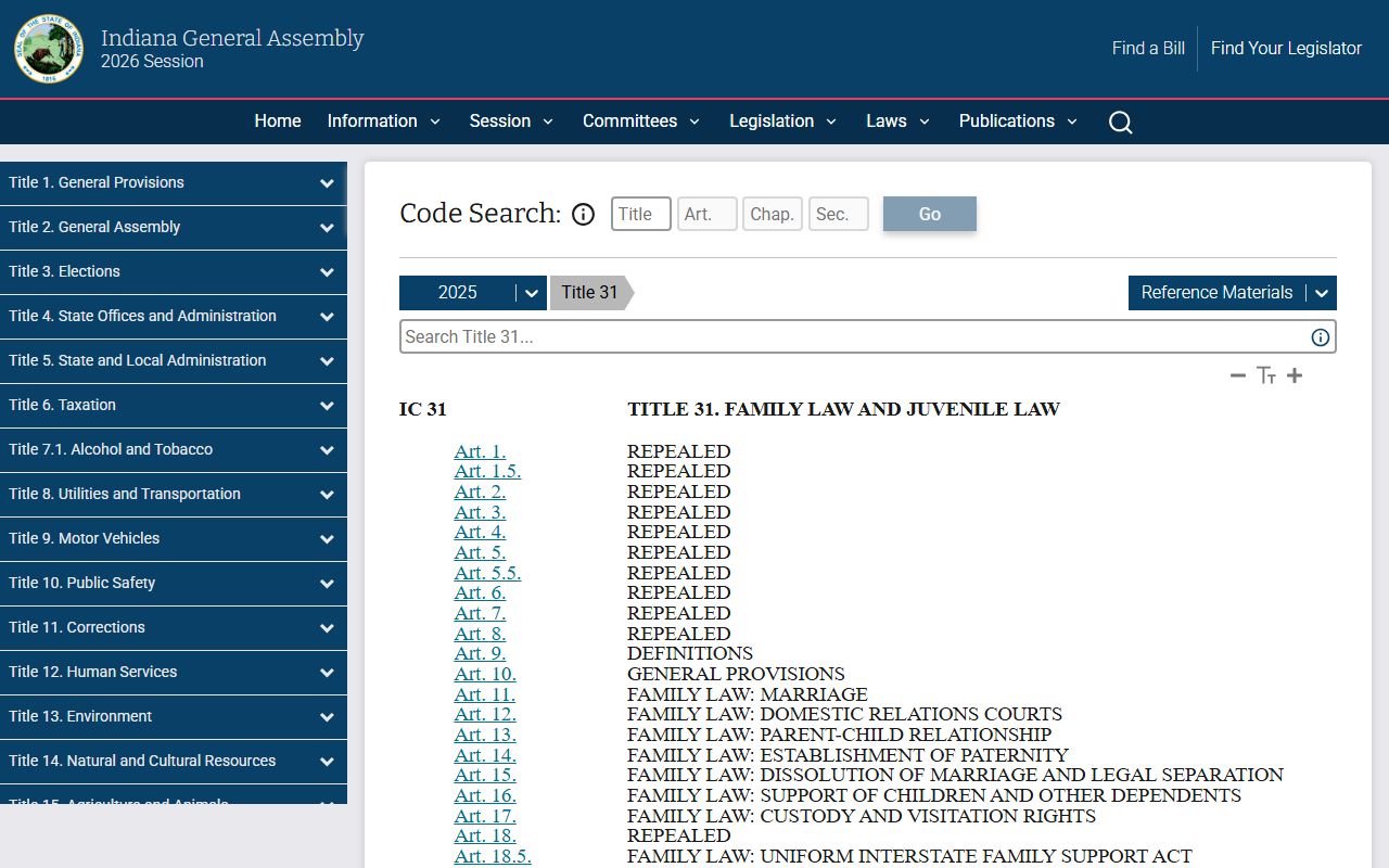 Union County probate records Indiana Code family and juvenile access source