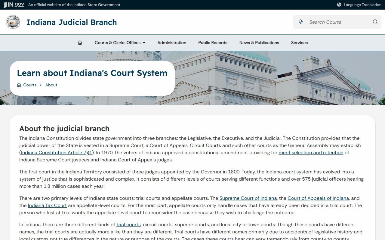 Union County court records Indiana court system overview
